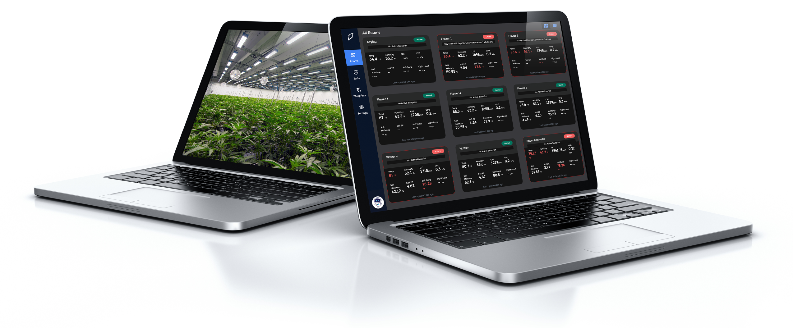 Growlink laptops showing dashboard